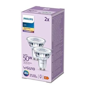   2x LED izzó készlet GU10 Spotlámpa 4.6W = 50W 355lm 2700k Meleg PHILIPS