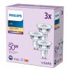 3x LED halogén izzó készlet GU10 PAR16 4.6W = 50W 355lm 2700K Meleg 36° PHILIPS