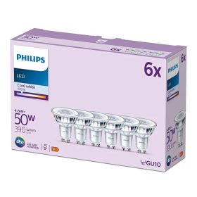   6 db LED halogén izzó készlet GU10 PAR16 4.6W = 50W 390lm 4000K Semleges 36° PHILIPS