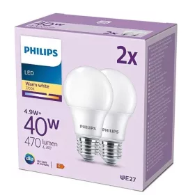   2x LED izzó készlet E27 A60 4.9W = 40W 470lm 2700K Meleg 180° PHILIPS