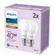 2x LED izzó készlet E27 A60 4.9W = 40W 470lm 2700K Meleg 180° PHILIPS