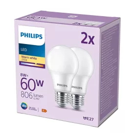   2x LED izzó készlet E27 A60 8W = 60W 806lm 2700K Meleg 150° PHILIPS