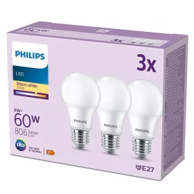   3x LED izzó készlet E27 A60 8W = 60W 806lm 2700K Meleg 150° PHILIPS