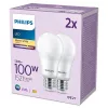 2 db LED izzó készlet E27 A67 13W = 100W 1521lm 2700K Meleg 150° PHILIPS
