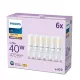 6x LED izzó G9 KAPSZULA 3.7W = 40W 470lm 2700K Meleg PHILIPS