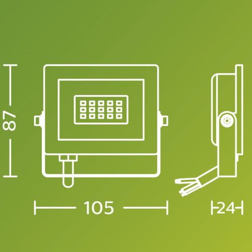 LED reflektor lámpa reflektor 10W 950lm 5000K IP65 Black Lois Philips