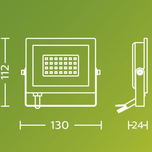 LED reflektor lámpa reflektor 20W 2050lm 3000K IP65 Black Lois Philips