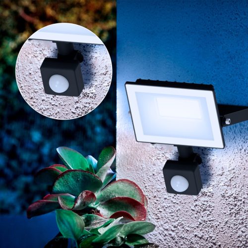 LED reflektor lámpa reflektor 20W 2050lm 5000K IP65 mozgás- és alkonyérzékelővel, Black Lois Philips