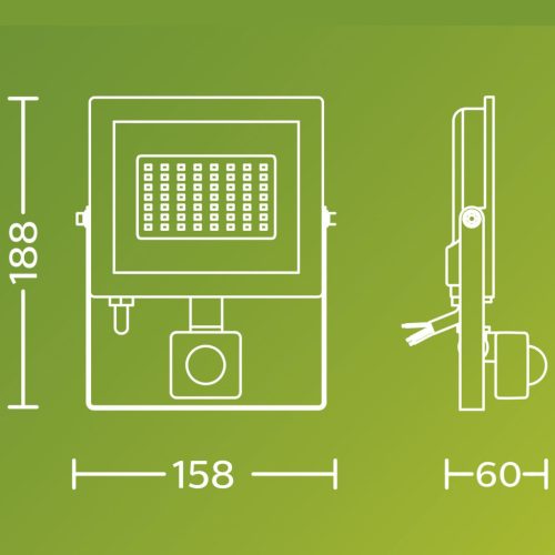 LED reflektor lámpa reflektor 30 W 3200lm 3000K IP65 mozgás- és alkonyérzékelővel, Black Lois Philips