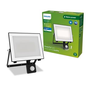   LED-es reflektor lámpa spotlámpa 50W 5400lm 3000K IP65 mozgás- és alkonyérzékelővel, Black Lois Philips