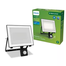   LED reflektor lámpa reflektor 50 W 5400lm 5000K IP65 mozgás- és alkonyérzékelővel, Black Lois Philips