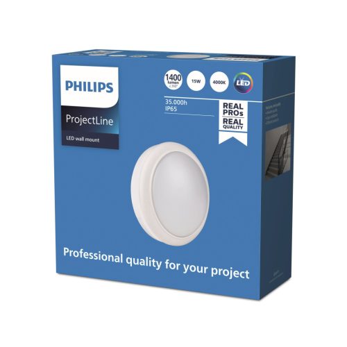 LED csatornás kültéri lámpa 15W 1400lm 4000K IP65 Hermetic Projetline fehér Philips