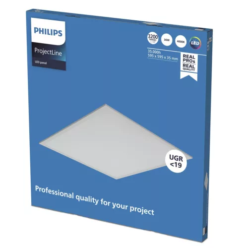 LED panel süllyesztett 36W 4000k 3200lm 60x60 cm UGR19 fehér KAZETTA Projectline OC PHILIPS