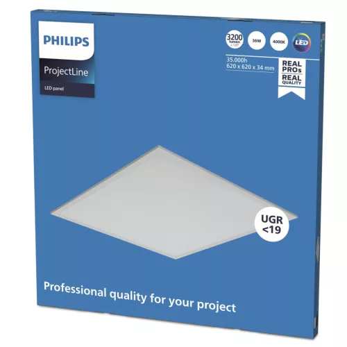 LED panel süllyesztett 36W 4000k 3200lm 62x62 cm UGR19 fehér KAZETTA Projectline OC PHILIPS