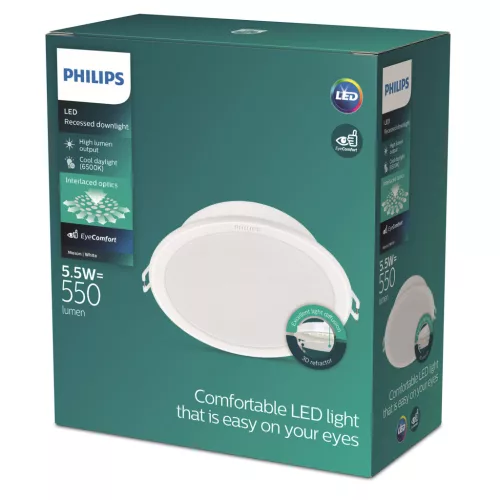 LED panel süllyesztett alsó lámpa MESON 5.5W 6500K 9cm kerek alsó lámpa PHILIPS