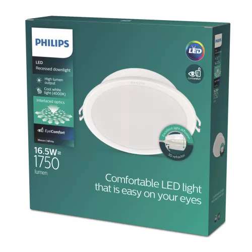 LED paneles süllyesztett alsó lámpa MESON 16.5W 4000K 16.5cm kerek alsó lámpa PHILIPS