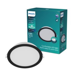   LED Panel Süllyesztett LED Lámpatest 5.5W 500lm 3000K Fekete Meson Philips