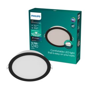   LED Panel Süllyesztett LED Lámpatest 12.5W 1240lm 3000K Fekete Meson Philips