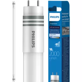   LED fénycső T8 G13 18W = 36W 2000lm 4000K Semleges 240° 120cm Univerzális Nagy Fényerejű Philips