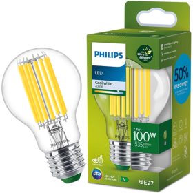   LED izzó E27 A60 210.3lm/W 7.3W = 100W 1535lm 4000K semleges izzószál PHILIPS Ultra Hatékony