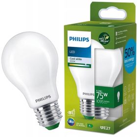   LED izzó E27 A60 210.6lm/W 5.2W = 75W 1095lm 4000K semleges szálas tejszerű PHILIPS rendkívül hatékony