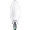 LED izzó E14 gyertya B35 2.3W = 40W 485lm 210lm/W 2700K Meleg 300° A osztályú UltraEfficient Philips