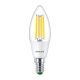 LED gyertyakörte E14 210.9lm/W B35 2.3W = 40W 485lm 4000K semleges izzószál PHILIPS Ultra Hatékony