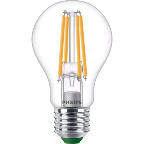 LED izzó E27 A60 4W = 60W 840lm 210lm/W Meleg 2700K 300° Szabályozható, A OSZTÁLYÚ, UltraEfficient Philips