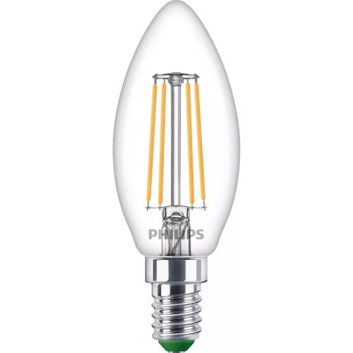 LED izzó E14 gyertya B35 2.3W = 40W 485lm 210lm/W Meleg 2700K 300° A osztályú UltraEfficient Philips