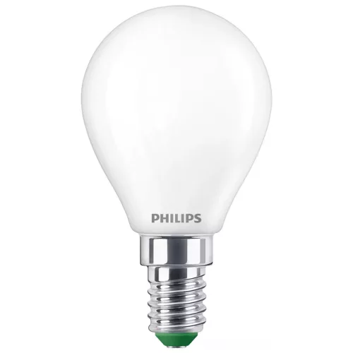 LED izzó E14 gömb alakú P45 2,3 W = 40 W 485 lm 210 lm/W 2700 K Meleg 300° A OSZTÁLYÚ UltraEfficient Philips