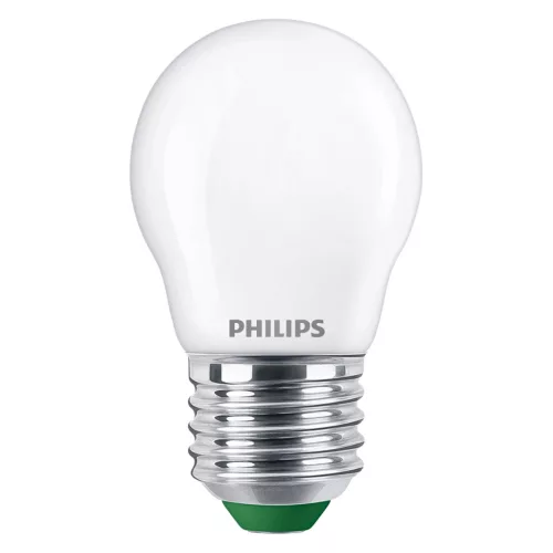 LED izzó E27 gömb alakú P45 2,3 W = 40 W 485 lm 210 lm/W 2700 K Meleg 300° A OSZTÁLYÚ UltraEfficient Philips