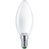 LED izzó E14 gyertya B35 1.2W = 25W 252lm 210lm/W 2700K Meleg 300° Tejes A OSZTÁLYÚ UltraEfficient Philips