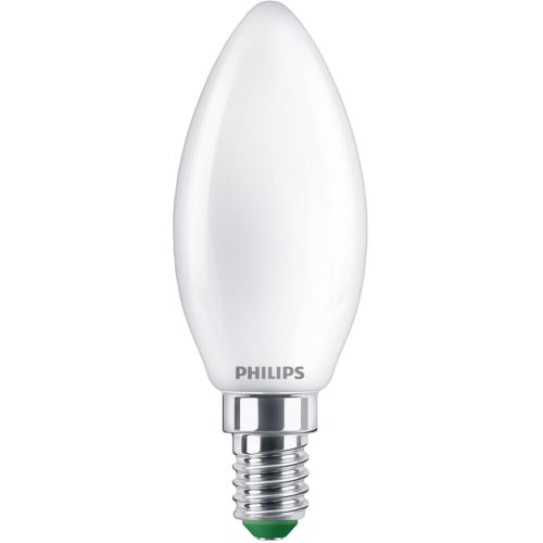LED izzó E14 gyertya B35 1.2W = 25W 252lm 210lm/W 2700K Meleg 300° Tejes A OSZTÁLYÚ UltraEfficient Philips