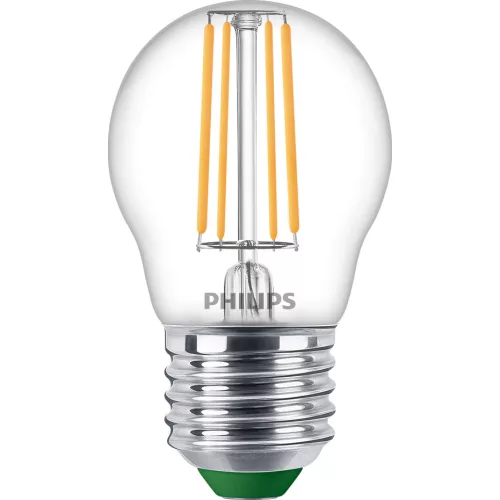 LED izzó E27 gömb alakú P45 1.2W = 25W 252lm 210lm/W 2700K Meleg 300° A OSZTÁLYÚ UltraEfficient Philips