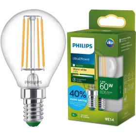   LED izzó E14 gömb alakú P45 3,8 W = 60 W 806 lm 212 lm/W 2700 K Meleg 300° A OSZTÁLYÚ UltraEfficient Philips