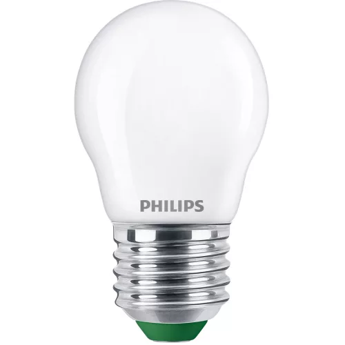LED izzó E27 gömb alakú P45 3,8 W = 60 W 806 lm 212 lm/W 2700 K Meleg 300° Tejes A OSZTÁLYÚ Ultrahatékony Philips