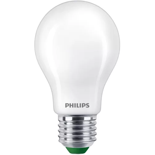 LED izzó E27 A60 2,3 W = 40 W 485 lm 212 lm/W 2700 K Meleg 300° Tejes A OSZTÁLYÚ Szabályozható UltraEfficient Philips