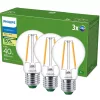 3x LED izzó E27 A60 2.3W = 40W 485lm 210lm/W 2700K Meleg 300° A OSZTÁLYÚ UltraEfficient Philips