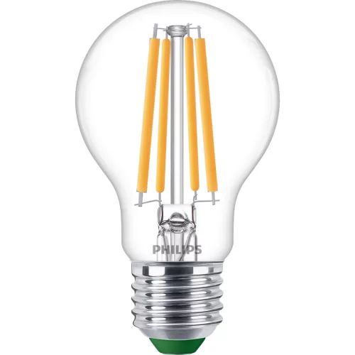 3x LED izzó E27 A60 4W = 60W 840lm 210lm/W 2700K Meleg 300° A OSZTÁLYÚ UltraEfficient Philips