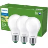3x LED izzó E27 A60 4W = 60W 840lm 210lm/W 2700K Meleg 300° Tejes A OSZTÁLYÚ Ultrahatékony Philips