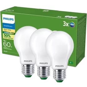   3x LED izzó E27 A60 4W = 60W 840lm 210lm/W 2700K Meleg 300° Tejes A OSZTÁLYÚ Ultrahatékony Philips