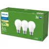 3x LED izzó E27 A60 4W = 60W 840lm 210lm/W 2700K Meleg 300° Tejes A OSZTÁLYÚ Ultrahatékony Philips