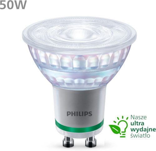 6x LED izzó GU10 spotlámpa PAR16 2.1W = 50W 375lm 190lm/W 2700K Meleg 36° A OSZTÁLYÚ UltraEfficient Philips