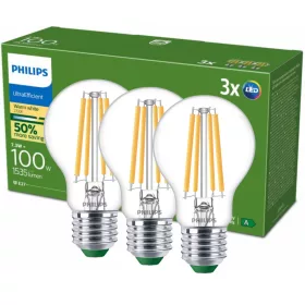   3x LED izzó E27 A60 7.3W = 100W 1535lm 210lm/W 2700K Meleg 300° A OSZTÁLYÚ UltraEfficient Philips