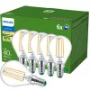 6x LED izzó E14 gömb P45 2.3W = 40W 485lm 210lm/W 2700K Meleg 300° A OSZTÁLYÚ UltraEfficient Philips