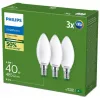 3x LED izzó E14 gyertya B35 2.3W = 40W 485lm 210lm/W 2700K Meleg 300° A osztályú UltraEfficient Philips