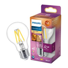   LED izzó E27 A60 3,4W = 40W 470lm 2700 meleg izzószál PHILIPS szabályozható
