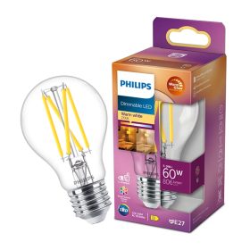   LED izzó E27 A60 5,9W = 60W 806lm 2700 meleg izzószál PHILIPS szabályozható
