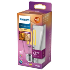   LED Edison izzó E27 ST64 5,9W = 60W 806lm 2700 meleg izzószál PHILIPS szabályozható
