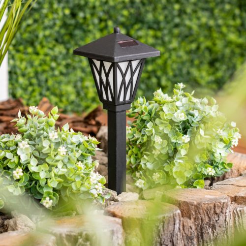 Napelemes kerti lámpa LED függőlámpás IP44 27cm-es szürkületérzékelő